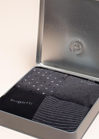 Bugatti kojinių dovanų dėžutė 4 poros